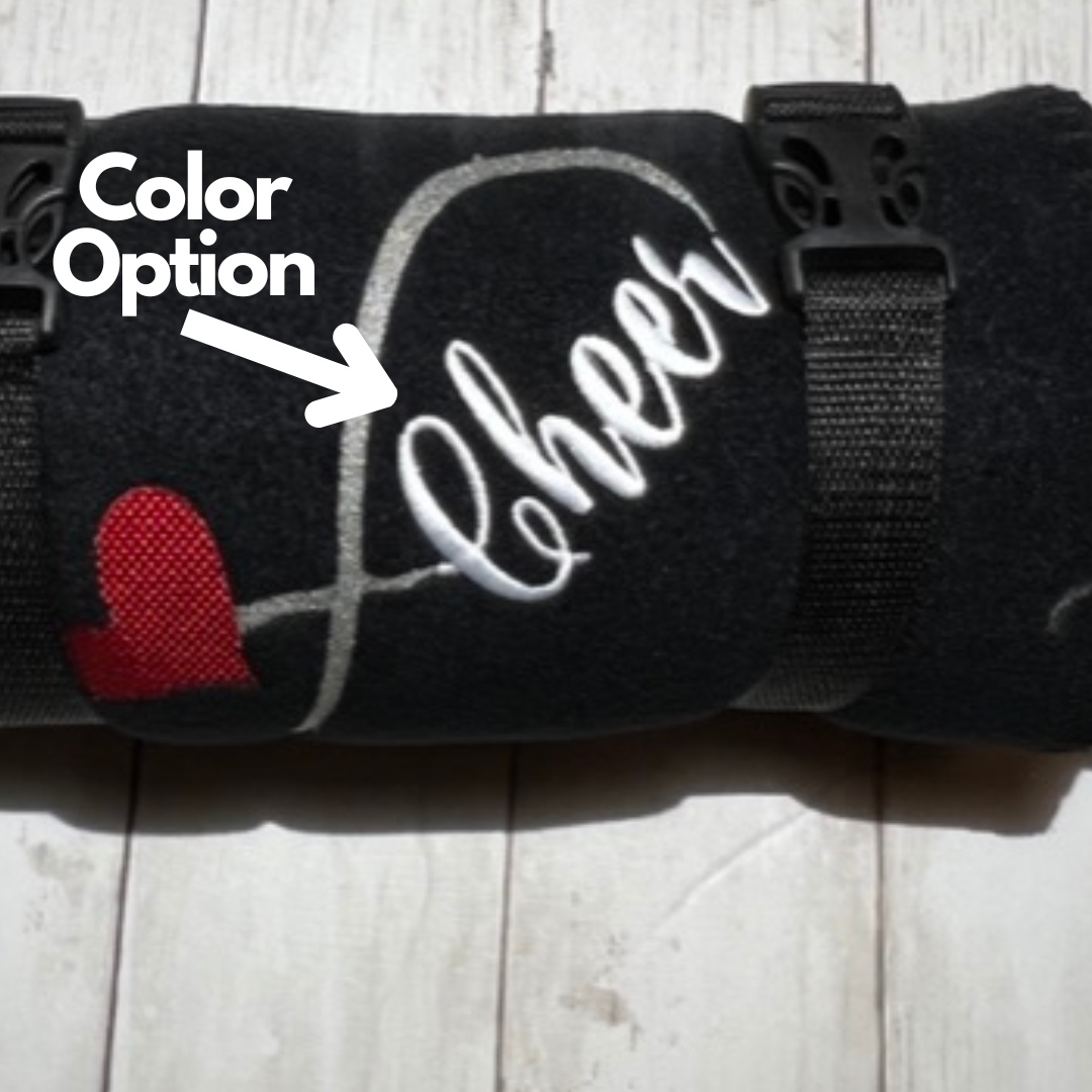 Cheer Infinity fleece blanket with carrier