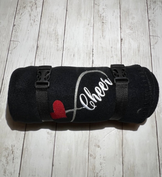 Cheer Infinity fleece blanket with carrier