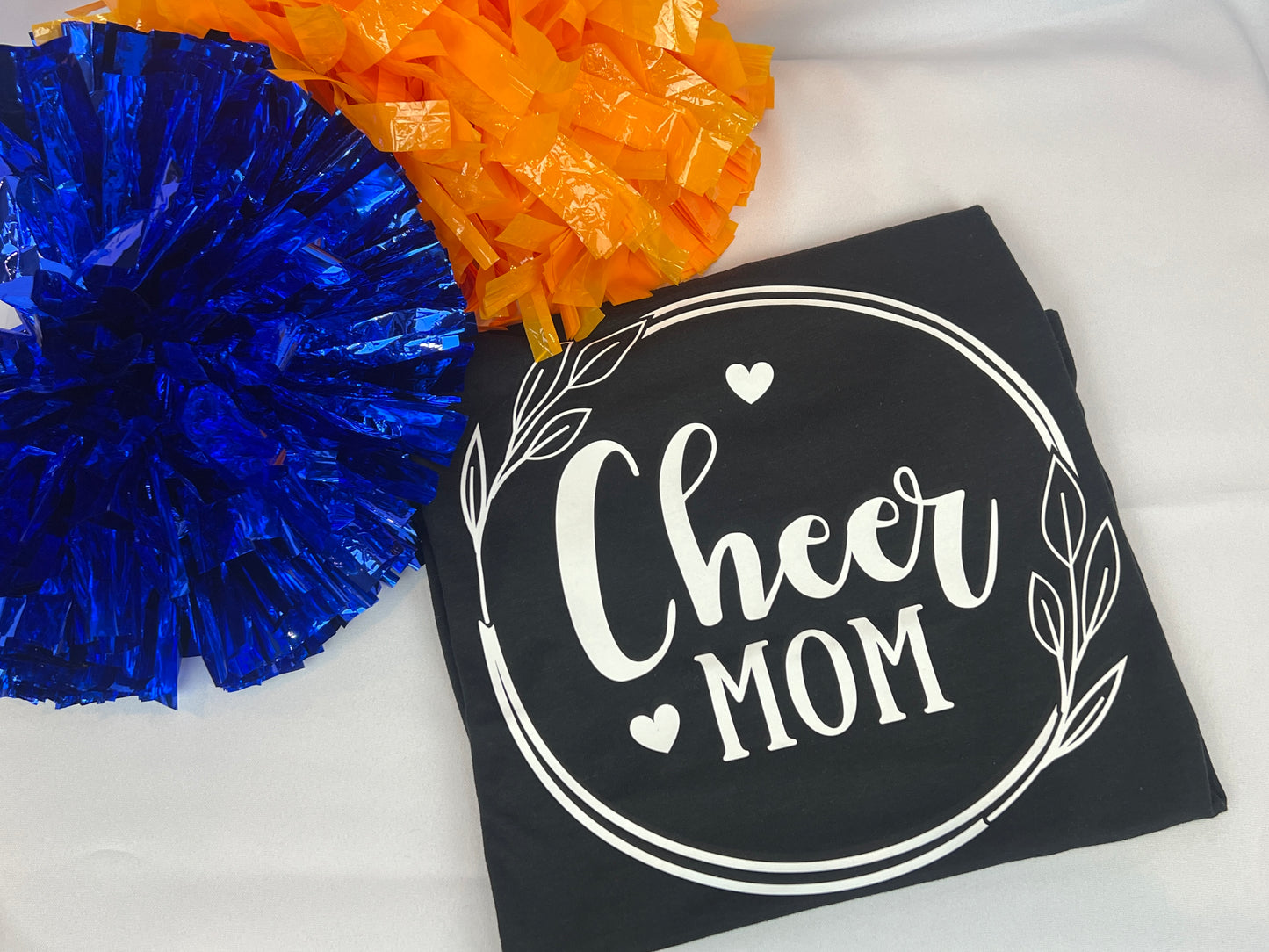 Black and White Cheer Mom Design