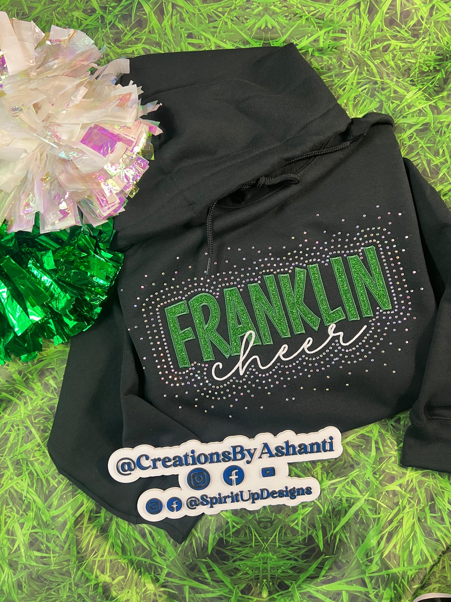 Black Franklin Bling Hoodie