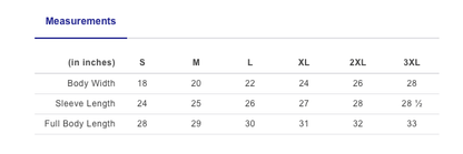 Short Sleeve T-Shirt Sizing